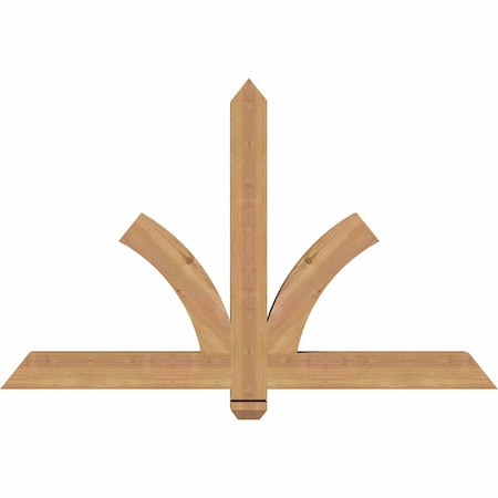 Ekena Millwork Redmond Smooth Timber Gable Bracket, Western Red Cedar, 48"W x 30"H x 3 1/2"D x 3 1/2"F, 15/12 Pitch GBW048X30X0404RED00SWR